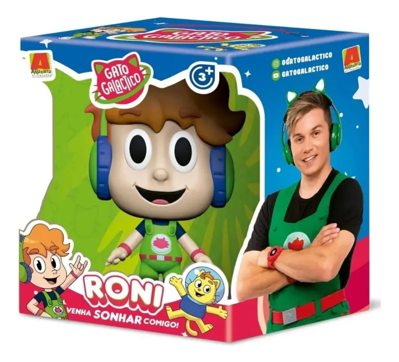 Boneco Roni Gato Galáctico Vinil 15 Cm - Algazarra - Algazarra - Pet Shop