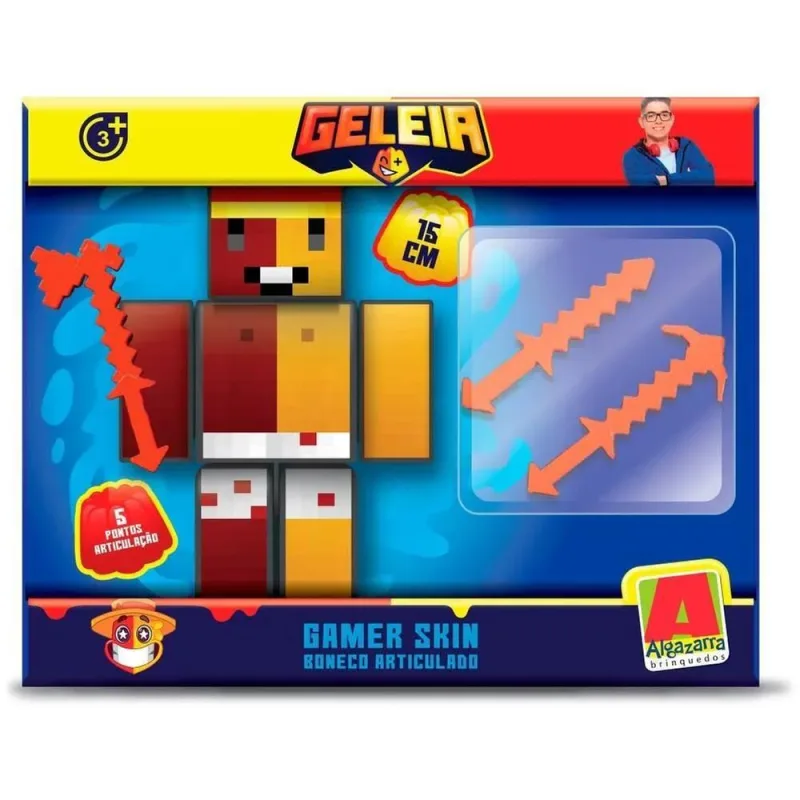 Boneco Minecraft Youtuber Geleia Com Acessórios - LC