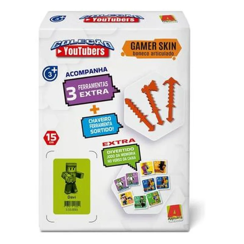 Boneco Articulado Hey Davi 15cm com 3 Acessórios Algazarra 1370