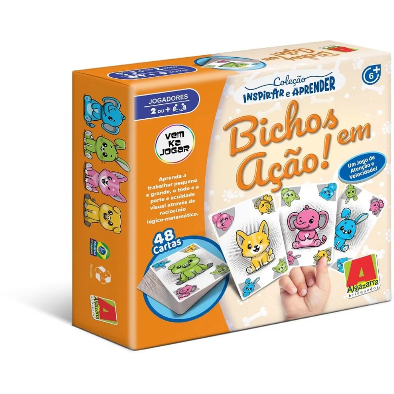 Jogo de Cartas Bichos em Ação Educativo Algazarra 1301