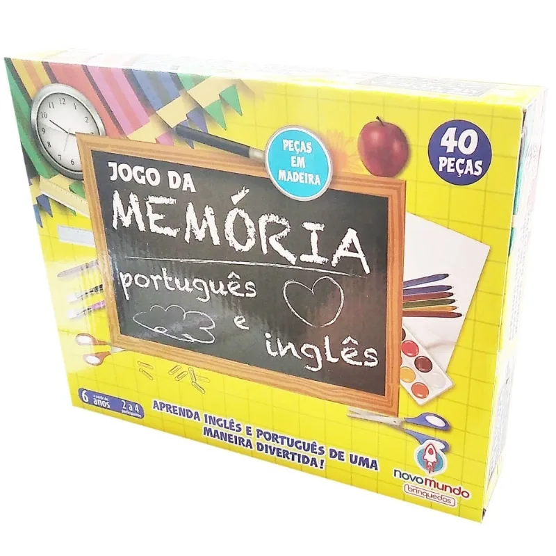 Jogo Da Memória Português E Inglês 40 Peças