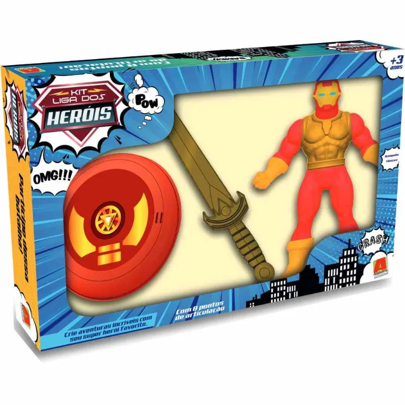 Kit Liga dos Heróis - Boneco Ferro - Algazarra