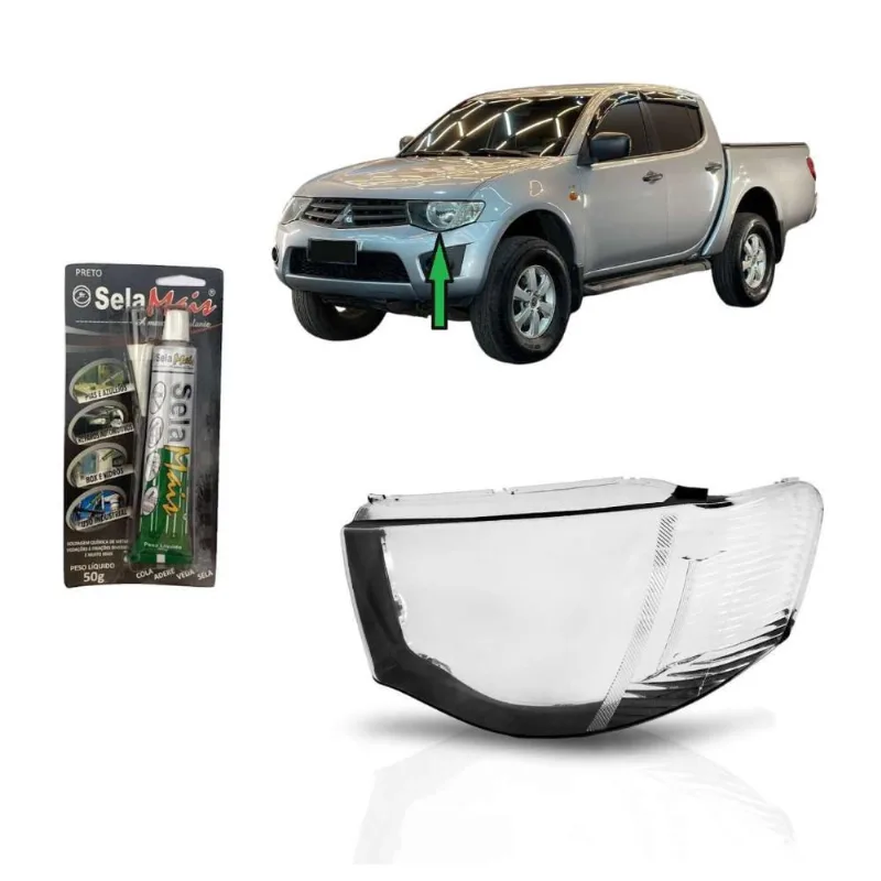 Lente Farol Principal L200 Triton 2007 a 2016 Esquerdo + Cola