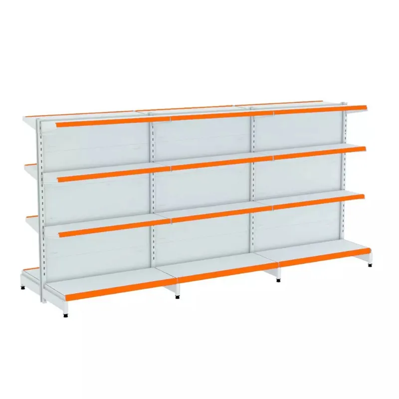 Gondola Centro 137 Fit Ate 3 Metros Branco 24 Bandeja Pe Laranja