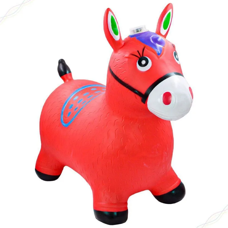 Cavalinho Upa Upa Pula Pula Musical Som De Cavalo Cor Coral