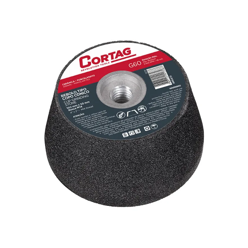 Rebolo Tipo Copo Cônico G-60 100 Mm Cortag - Cortag