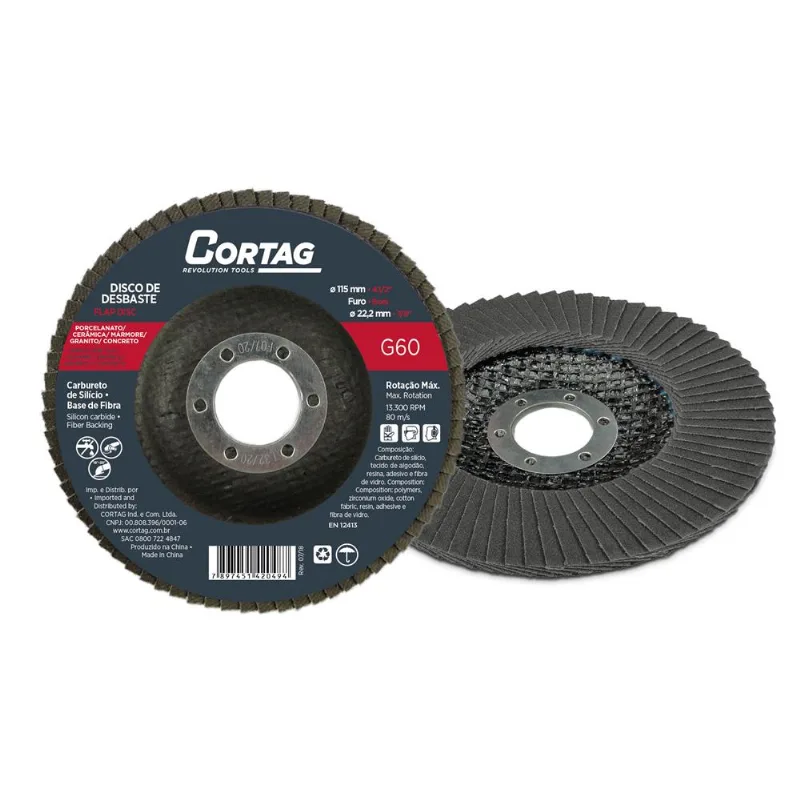Disco De Desbaste Cortag Flap 4.1/2 115Mm Cs-Bf G60 - Cortag