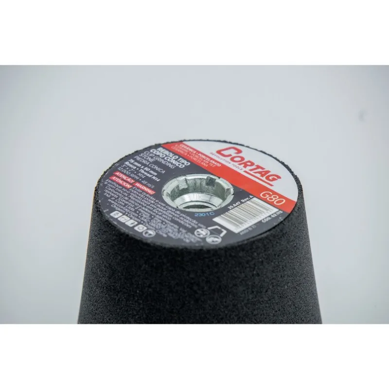 Rebolo Tipo Copo Conico Rosca M14 G80 75Mm Preto Cortag