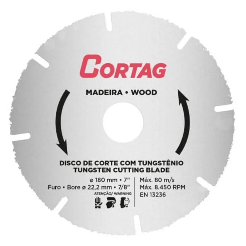 disco corte p/mad 180mm cortag - 60649