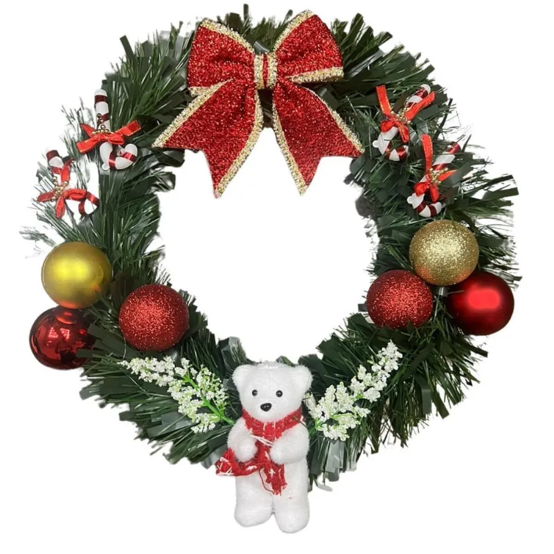 Guirlanda De Natal De Luxo Familia Porta Pronta Para Uso