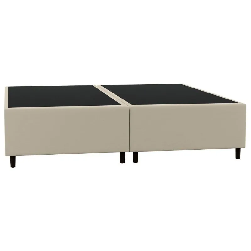 Base Box Queen Bipartido Bege Suede 38x158x198
