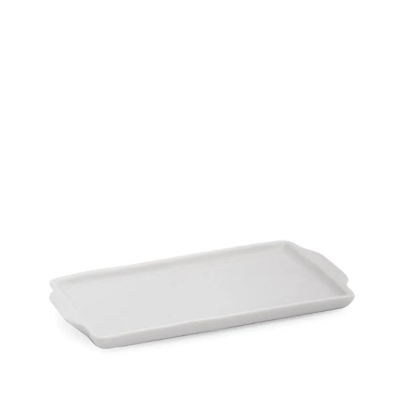 Kit 2 Bandeja De Porcelana Retangular Pequena 21,5 Cm