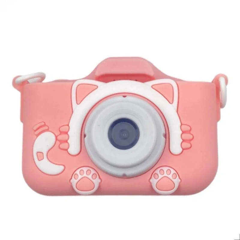 Maquina Câmera Fotográfica Infantil Gatinho Tira Foto Rosa