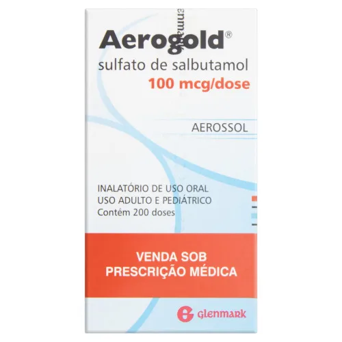 AEROGOLD 100MCG DOSE GLENMARK CAIXA 200 DOSES