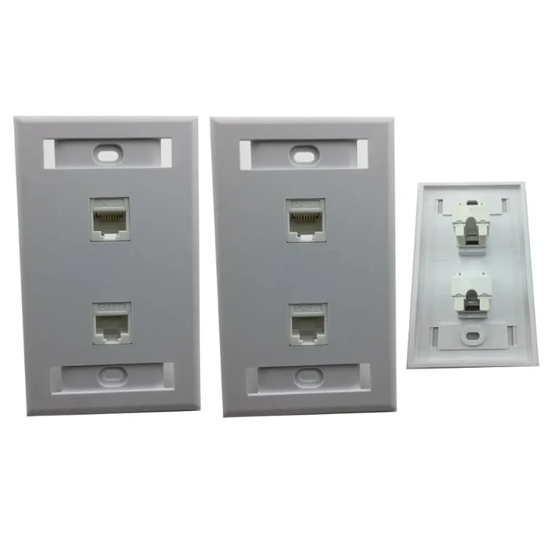 Kit 2 Espelhos de Parede com 2 saídas RJ45 Cat5