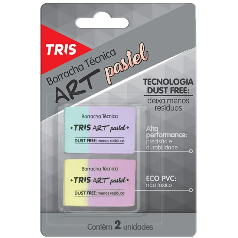 Borracha Tris Art Pastel 2 Unidades Summit Antiderrapante - Não Disponível - Papelaria