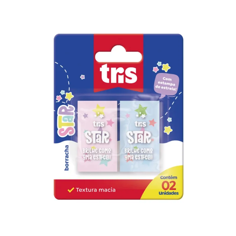 Borracha Star 2 un. Tris Dust Free - Não Disponível - Papelaria
