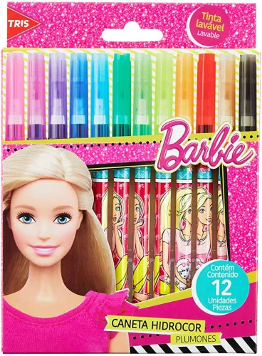 Hidrocor Tris Pf Bolsa Barbie 12co - MATTEL