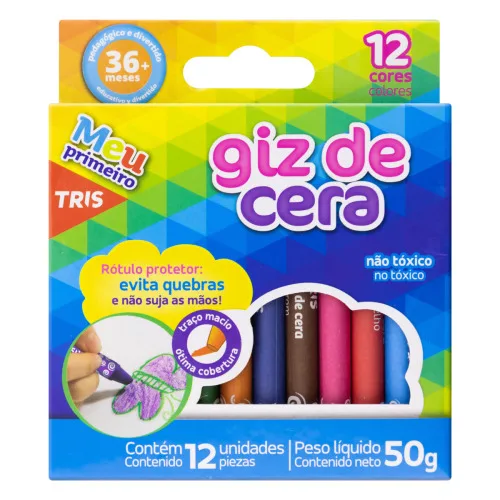 GIZ DE CERA TRIS MEU PRIMEIRO 12 UNIDADES - TRIS