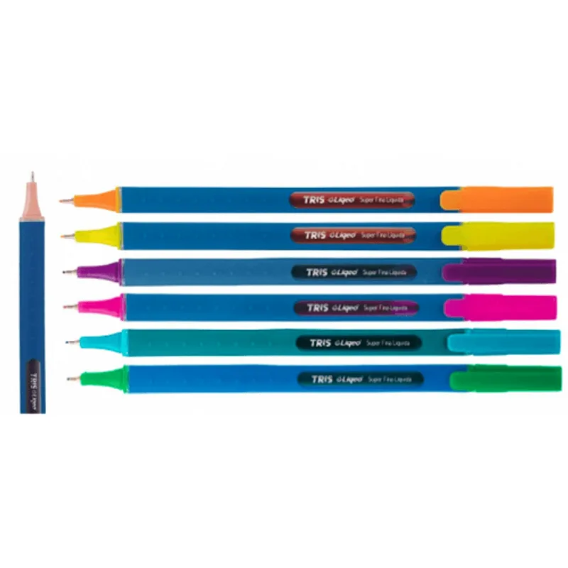 Caneta Hidrográfica Super Fina Liqeo Neon 6 Cores
