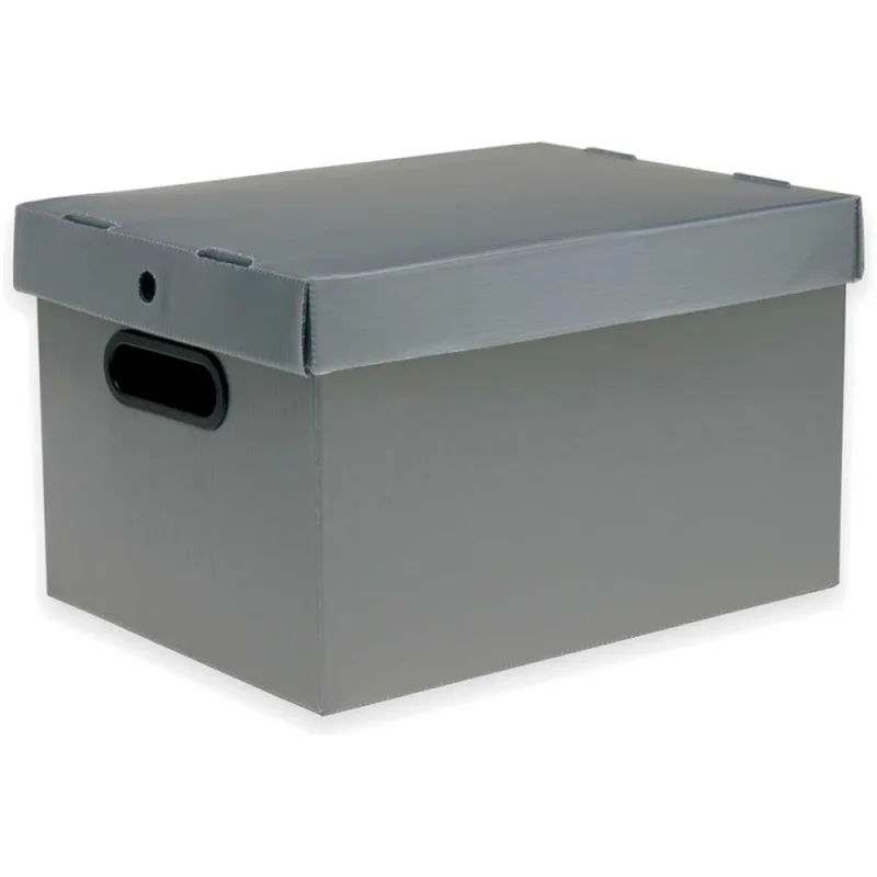 Caixa Organizadora Prontobox Prata 360X265X230 MD - Polycart - Utilidades Domesticas