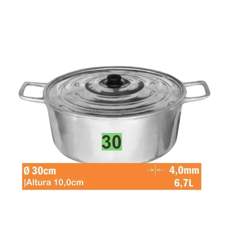 Cacarola Aluminio Batido Nr 30 Aluminio Jalice 1-01-30 - OUTRAS MARCAS - Utilidades Domesticas