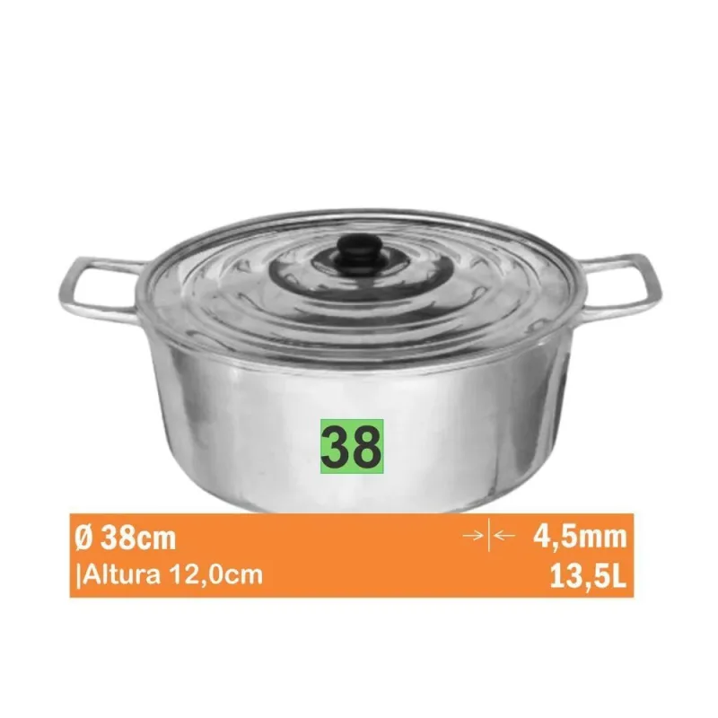 Cacarola Aluminio Batido Nr 38 Aluminio Jalice 1-01-38 - OUTRAS MARCAS