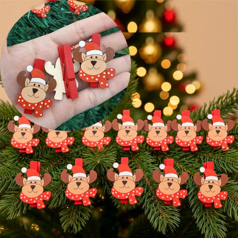 Enfeite Árvore Natal Prendedores Alce Rena Natalino Kit 72pç