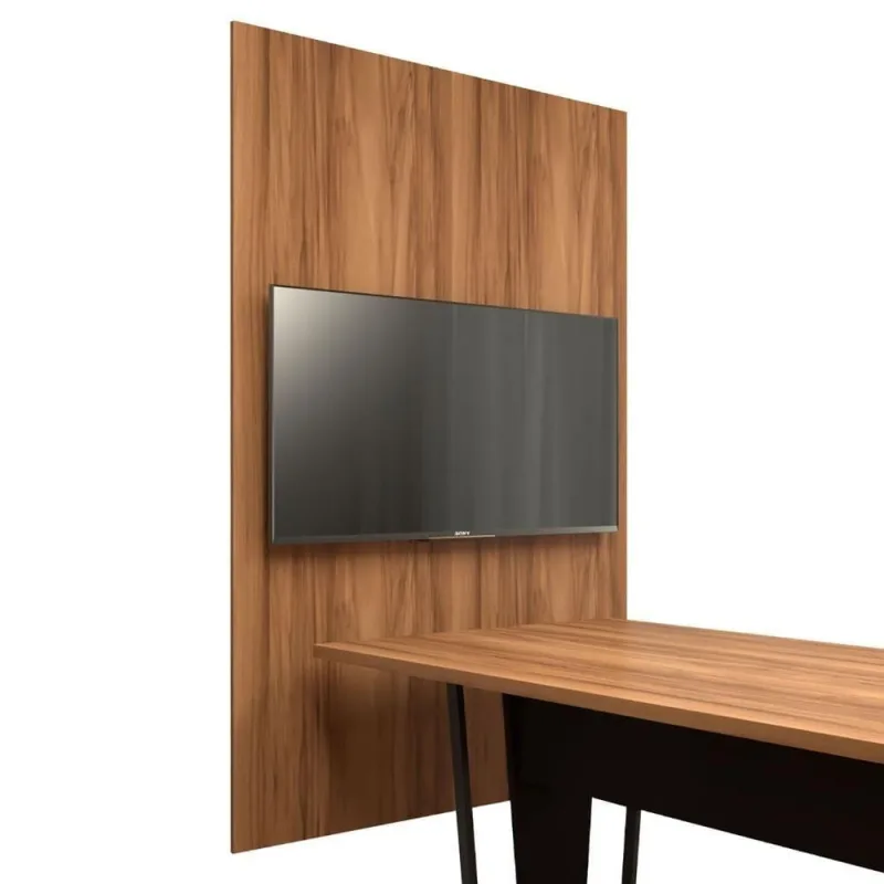 Painel para TV F5 Office Sala de Reunião Ng Nogal com Preto MDF BP 36mm 195CM X 120CM - OUTRAS MARCAS