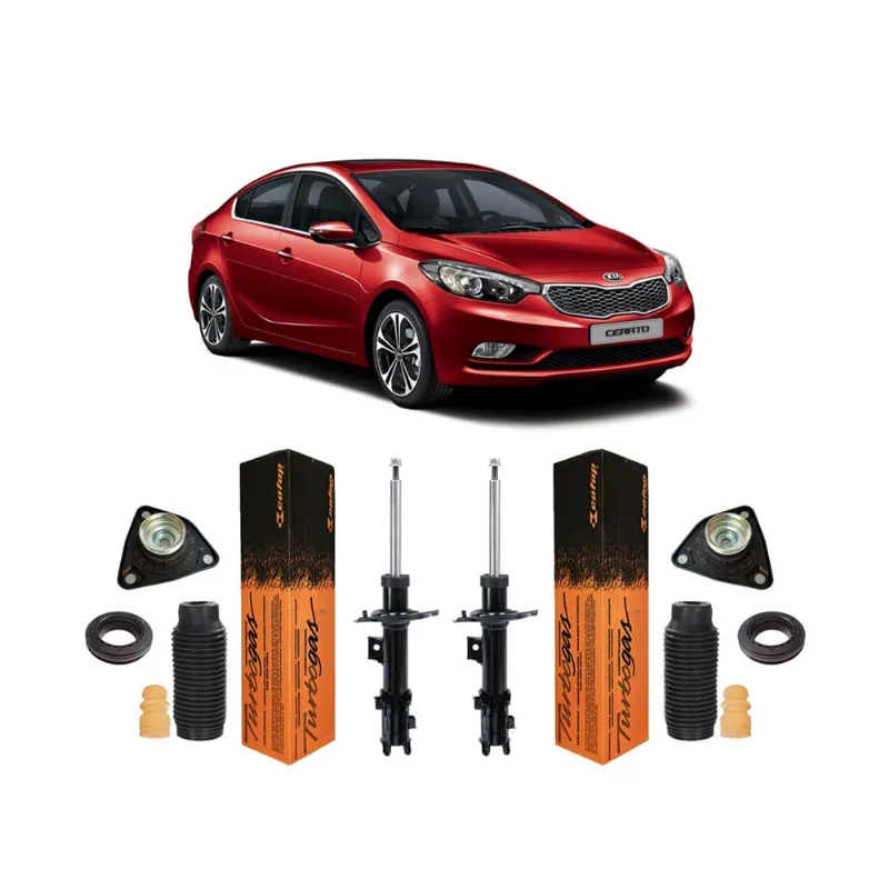 2 Amortecedor + Kit Coxim Dianteiro Kia Cerato 2013 2014 15
