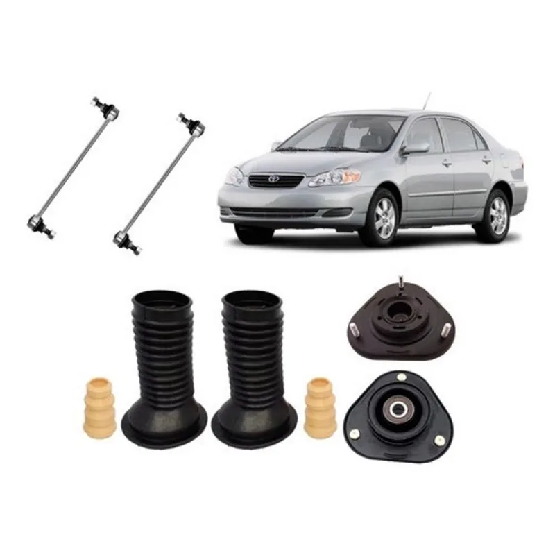 2 Kit Coxim Batente Bieleta Dianteira Corolla 2003 2004 2005