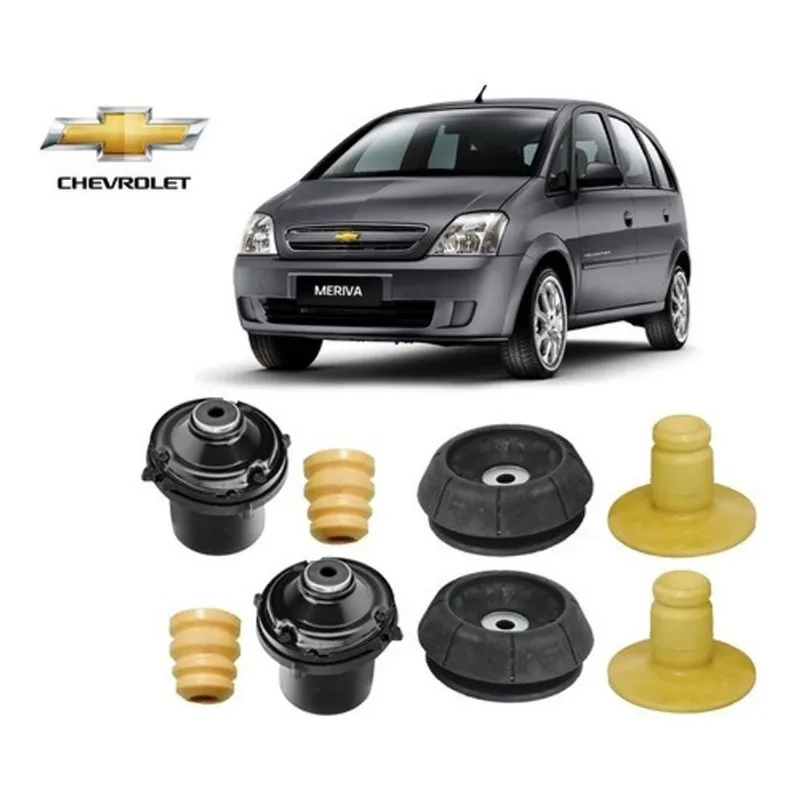 Par Kit Coxim Batente Coifa Dianteiro Traseiro Meriva 2006 2007 2008 2009