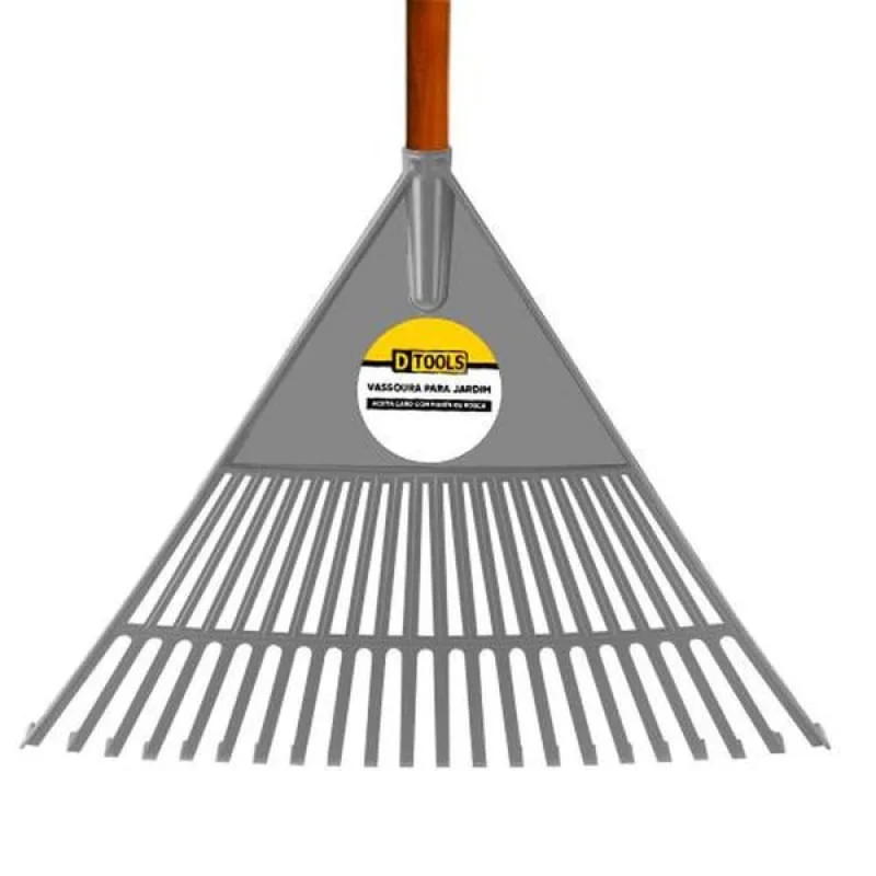 Vassoura Plástica para Grama Pop Grande 22 Dentes - Jardinagem - 545mm - Dtools - Utilidades Domesticas