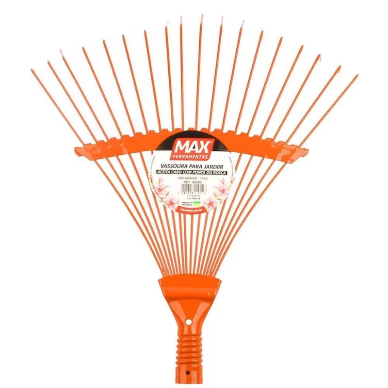 Vassoura De Arame Metálica Com 18 Dentes Fixa - 20450 - Max - Max Ferramentas