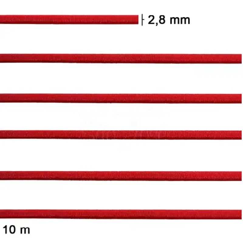 ELASTICO COL.ROLICO N15 59% POL 41% ELASTOD- 2,8MM C/10M VERMELHO 03