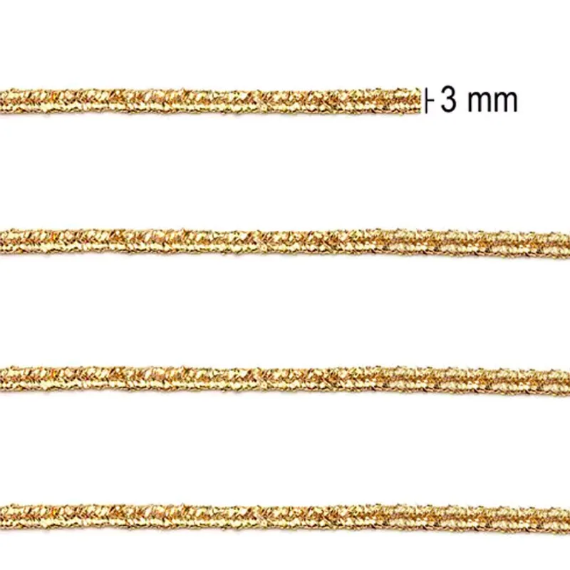 SOUTACHE METAL 500/03 54%METAL 46% ALG- 3MM ROLO C/50M OURO 023