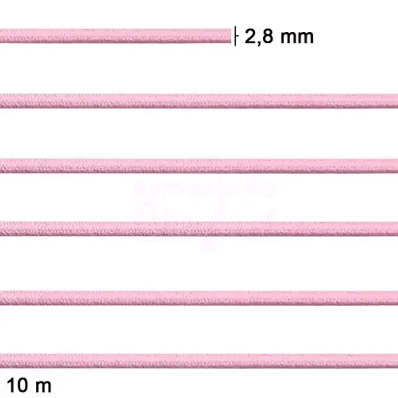ELASTICO COL.ROLICO N15 59% POL 41% ELASTOD- 2,8MM C/10M ROSA BB 013