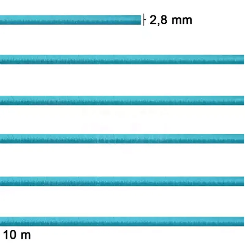 ELASTICO COL.ROLICO N15 59% POL 41% ELASTOD- 2,8MM C/10M TURQUESA 9