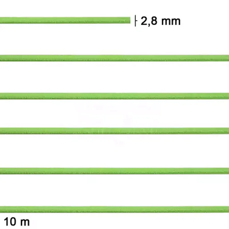 ELASTICO COL.ROLICO N15 59% POL 41% ELASTOD- 2,8MM C/10M VERDE LIMAO 030