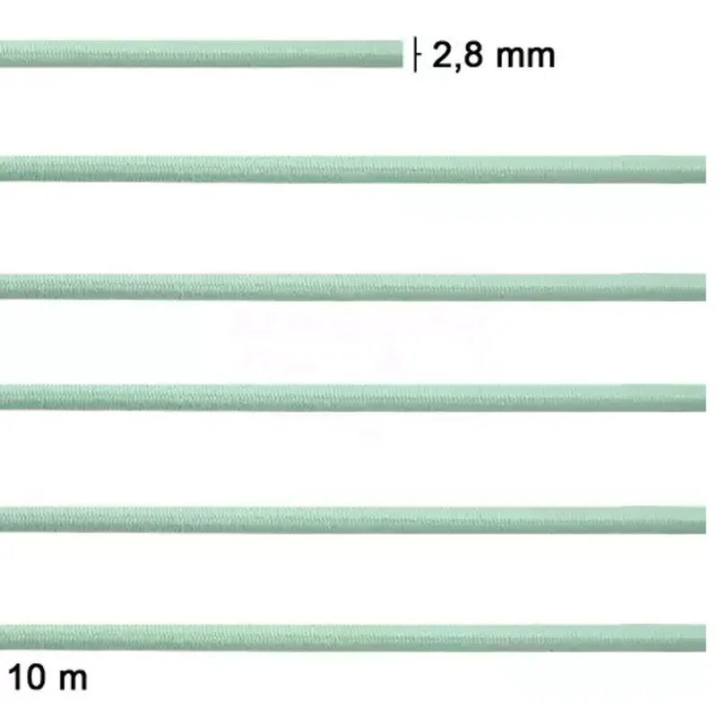 ELASTICO COL.ROLICO N15 59% POL 41% ELASTOD- 2,8MM C/10M VERDE AGUA 011