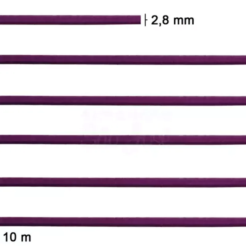 ELASTICO COL.ROLICO N15 59% POL 41% ELASTOD- 2,8MM C/10M ROXO 021