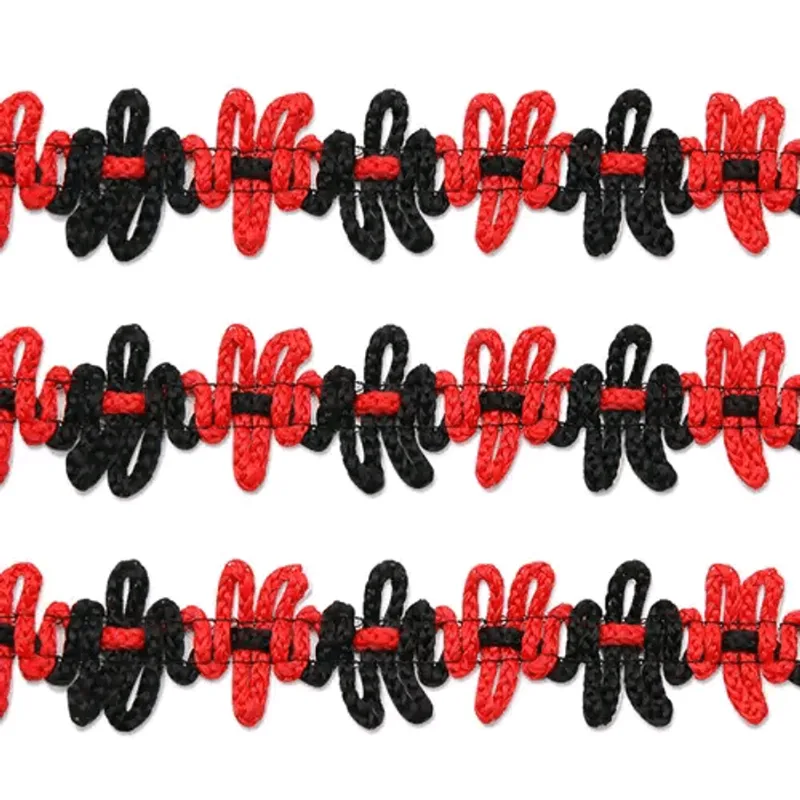 PASSAMANARIAS 7850 95%VISC 5%POL- 18MM C/10M PRETO/ VERMELHO 133