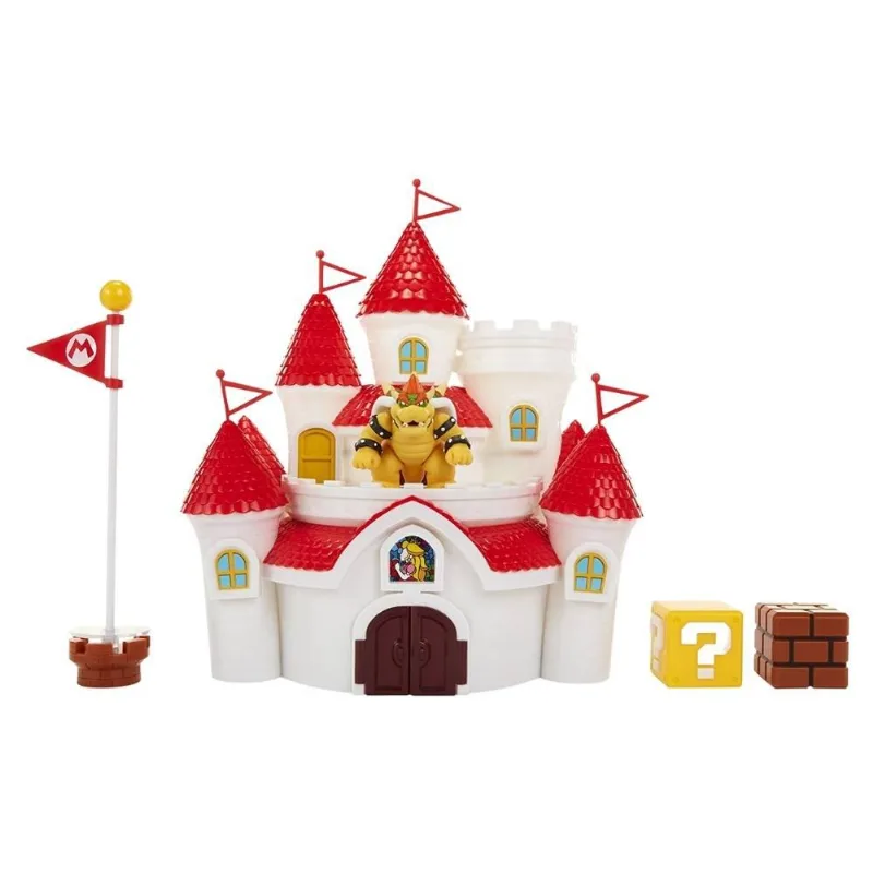 Playset com Mini Figura e Acessórios - Super Mario - Mushroom Kingdom Castle - Boyser - Candide