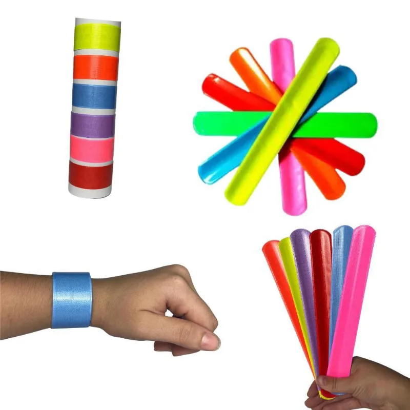 Pulseira Bate Enrola Festa Balada 30 Un. Cores Sortidas Neon