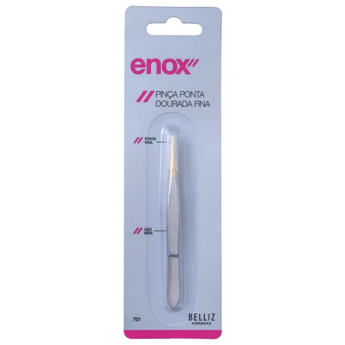 Pinça Enox Ponta Dourada Fina Ref:701 - ENOX - Higiene E Beleza