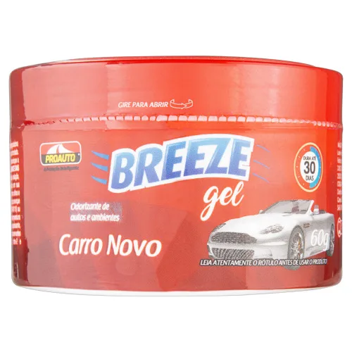 Odorizador De Autos E Ambientes Em Gel Carro Novo Proauto Breeze Pote 60g - PROAUTO - Higiene E Beleza