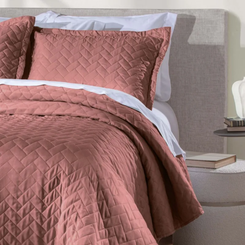 Colcha Solteiro Corttex Mônaco 2 Peças Rosa - Corttex - Cama, Mesa E Banho