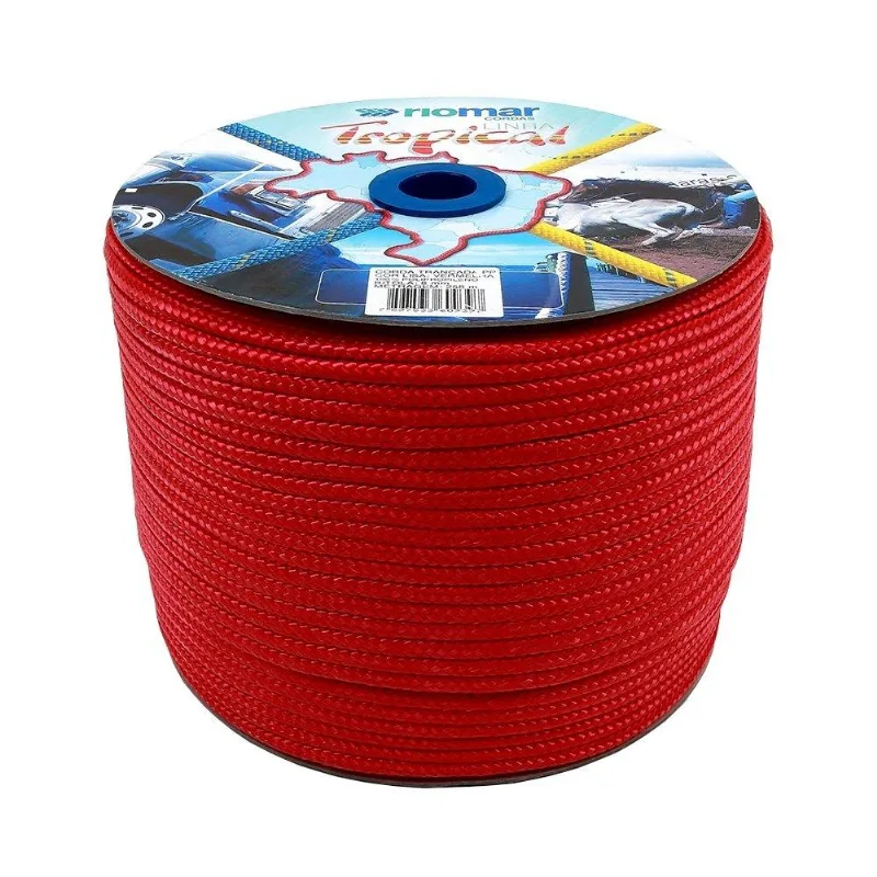Corda Trançada Riomar Tropical Pp Virgem Carretel Vermelho 8mmx258m