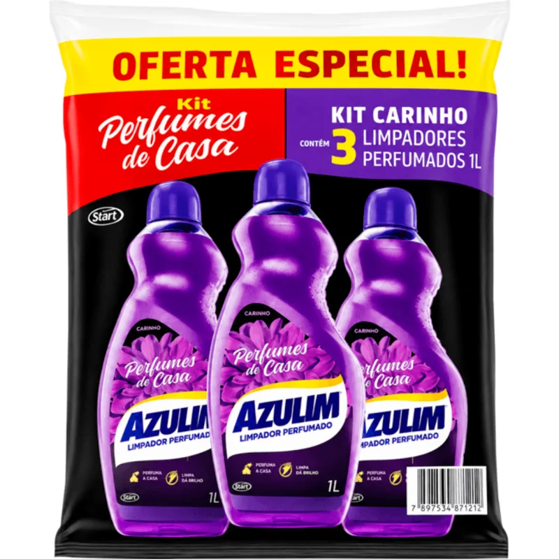 Kit Azulim Perfumes de Casa Carinho Pack 3x1L