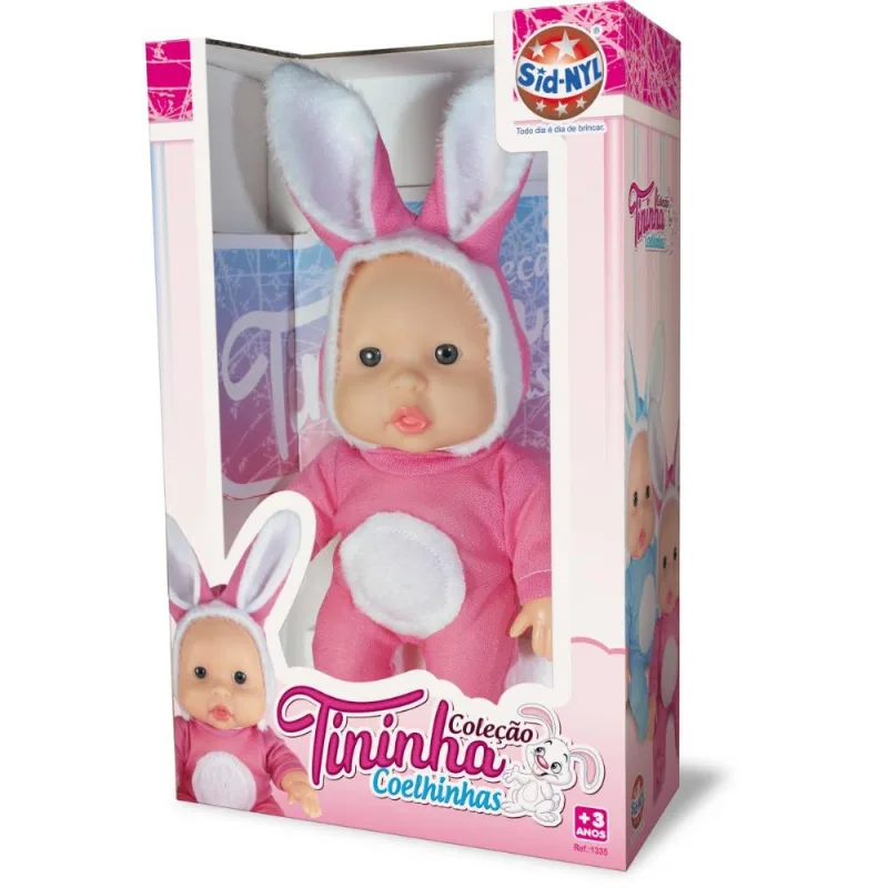 BONECA TININHA COELHINHAS 18CM (COR SORTIDA = 1 UND)